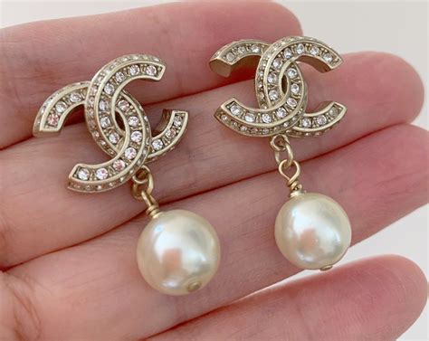 chanel earing pearl|authentic Chanel pearl earrings.